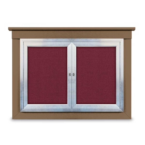 18"x24" 1-Door Enclosed Outdoor Letterboard, Hdr, Blue Felt/Bronze